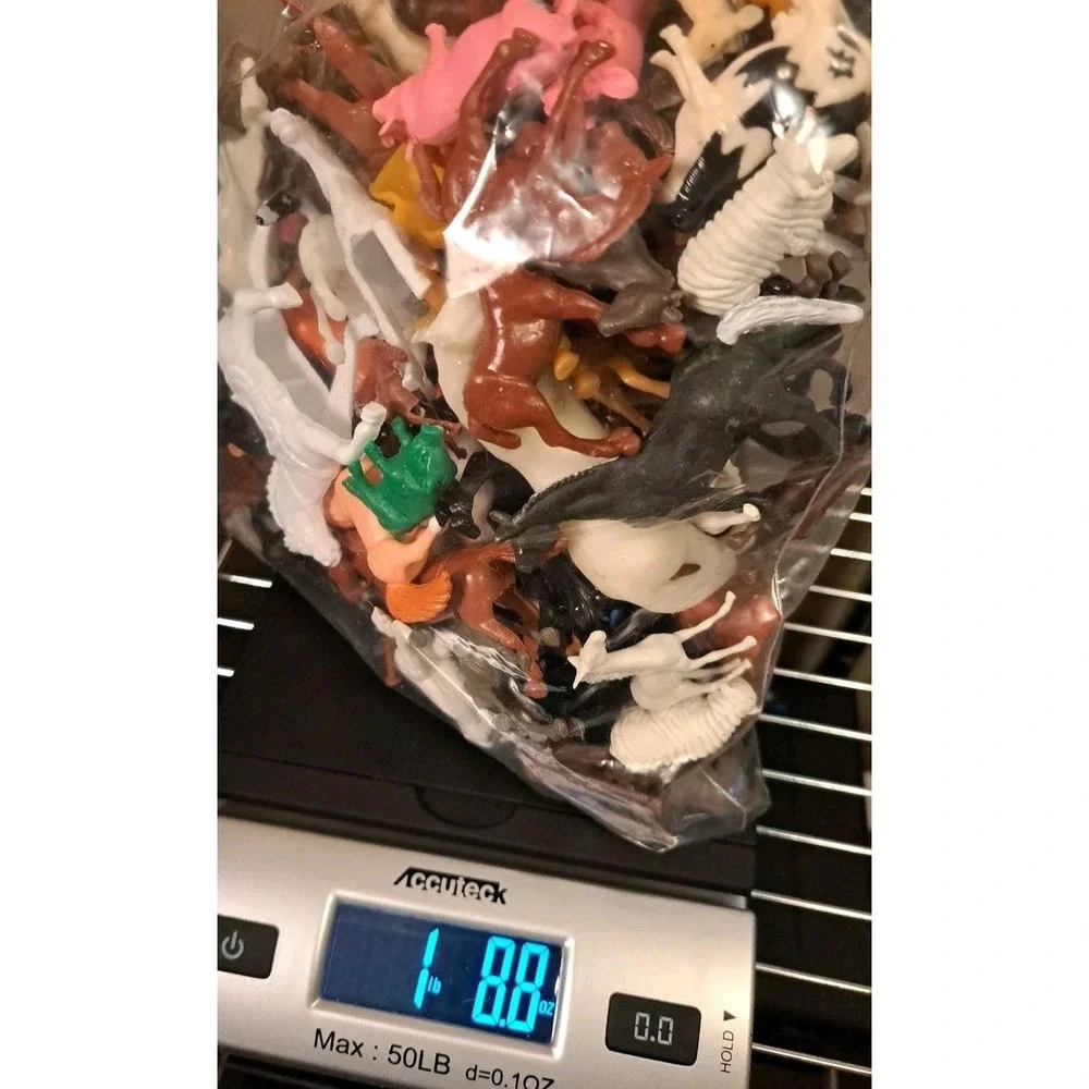 Vtg/Modern Plastic Farm Animals Lot Horses Cows Pigs Donkeys Chickens 1.88 lbs